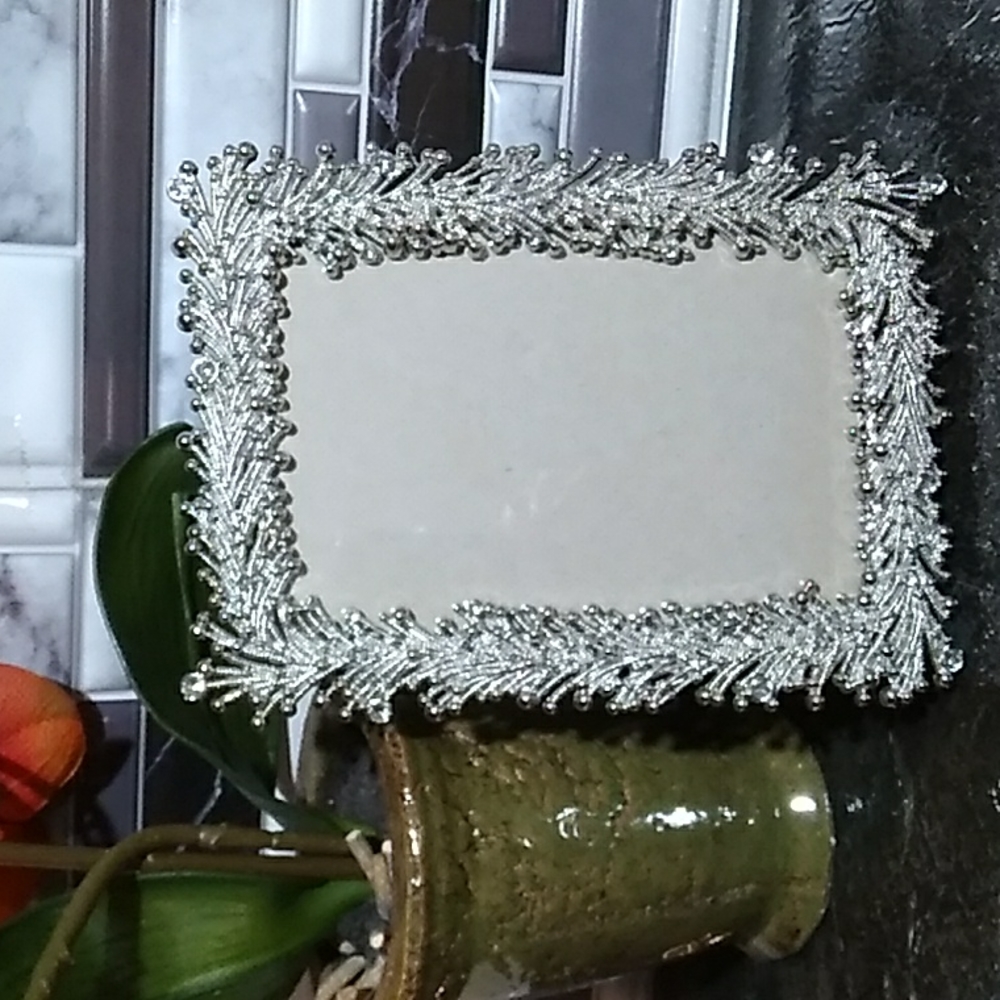 Silver Bead & Rhinestone Glam Frame - Picture 8 of 11